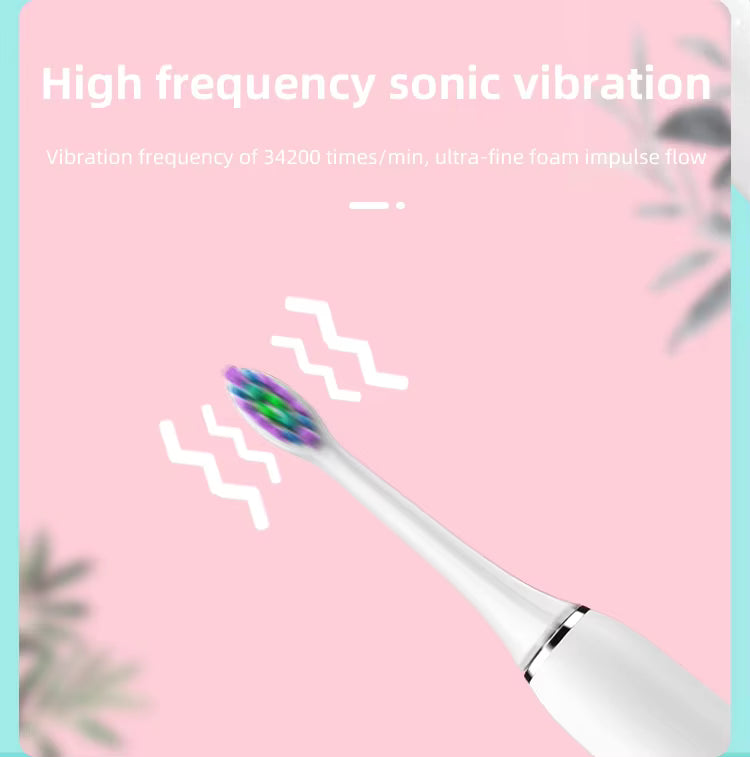 Luxury Gift - SONIC Electric Toothbrush with 2 Toothbrush Heads - Ultrasonic Electric Toothbrush
